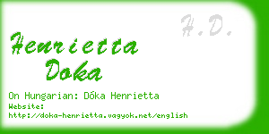henrietta doka business card